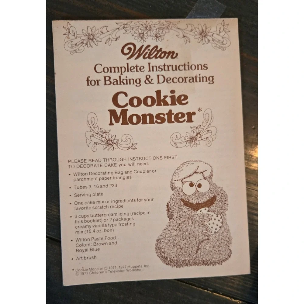 Vintage Wilton‎ Cookie Monster Cake Pan Sesame Street Muppets 502-7413